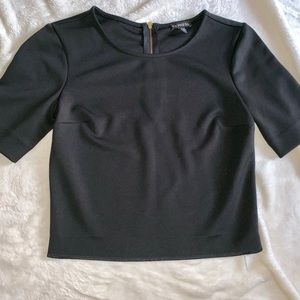 EXPRESS BLACK 3/4 SLEEV CROP TOP SIZE: XS